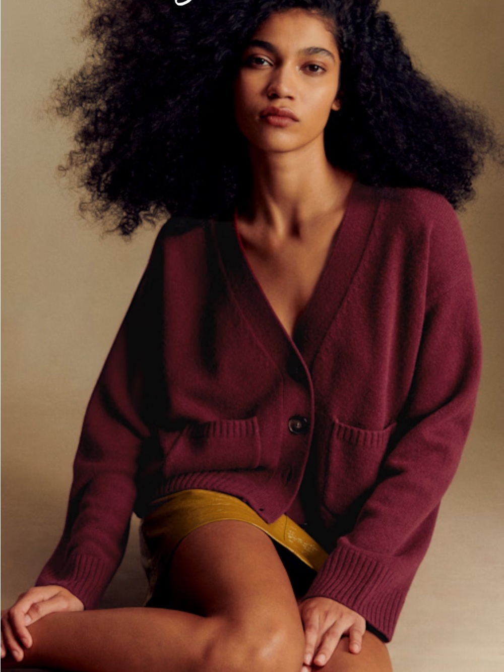Sezane Jady Burgundy Cardigan